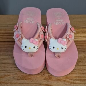 HELLO KITTY PLATFORM SANDALS/ SLIPPERS, PINK, SZ 39
